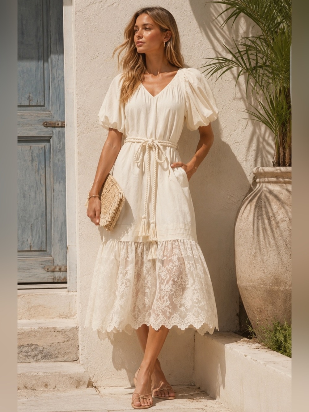 NWT Tuckernuck x Studio McGee Juniper Midi Dress Ivory Small MSRP $288